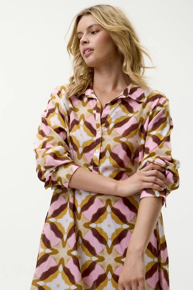 Gilli Dress | Pink Ikat