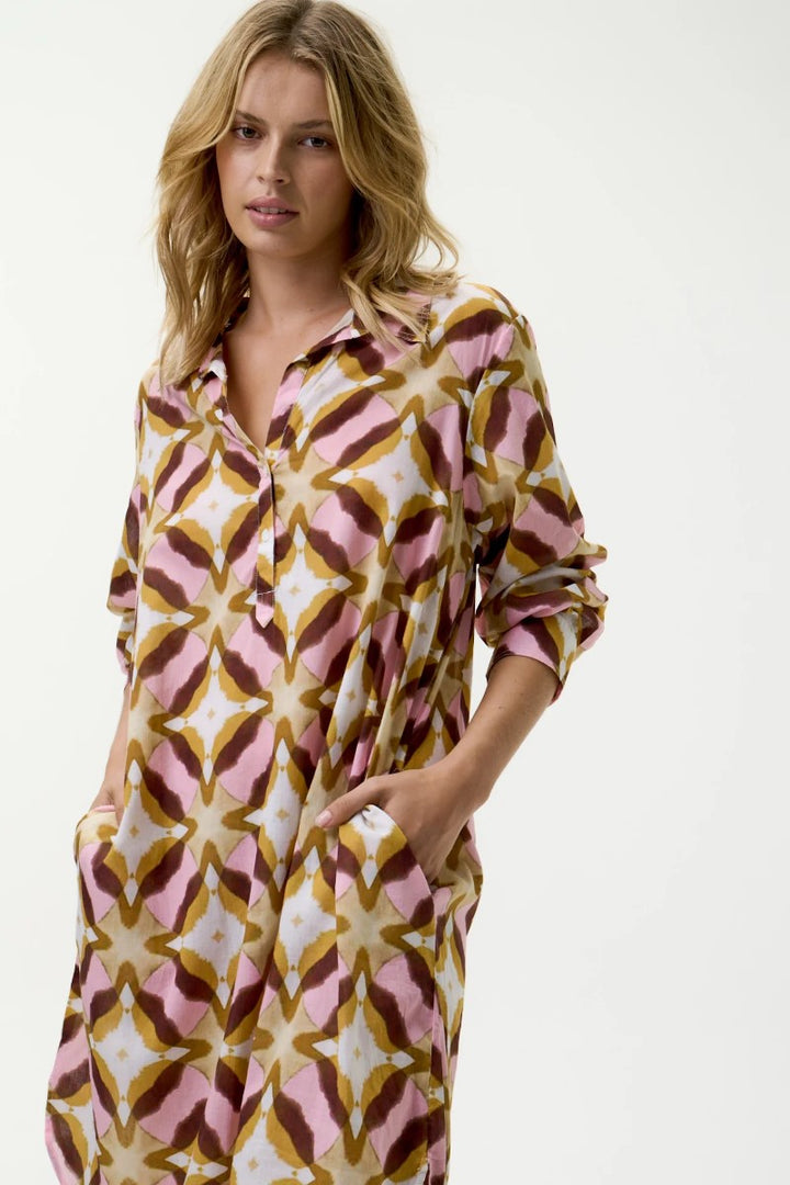 Gilli Dress | Pink Ikat