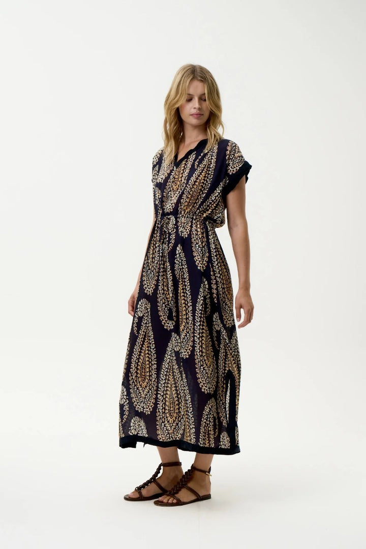 Sammi Dress | Navy Paisley
