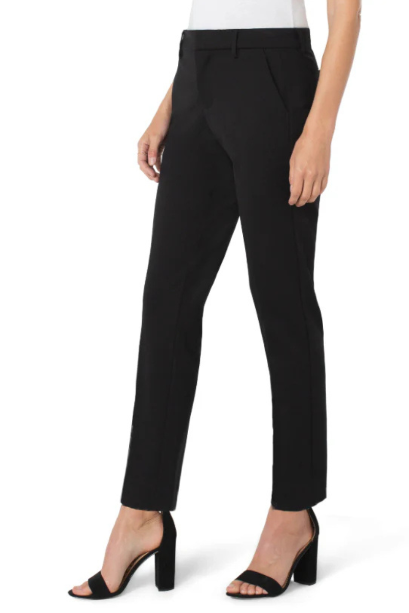 Front view of the Linton Trouser by Ivy Vibe, featuring a classic black design, flattering fit, and versatile style perfect for everyday wear.