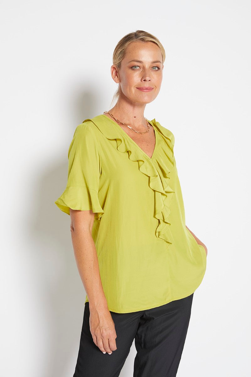 hailey frilly blouse - citrus
