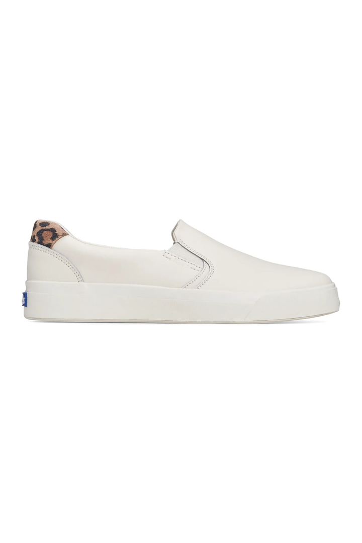Keds Pursuit Leather Slip On Shoes | White