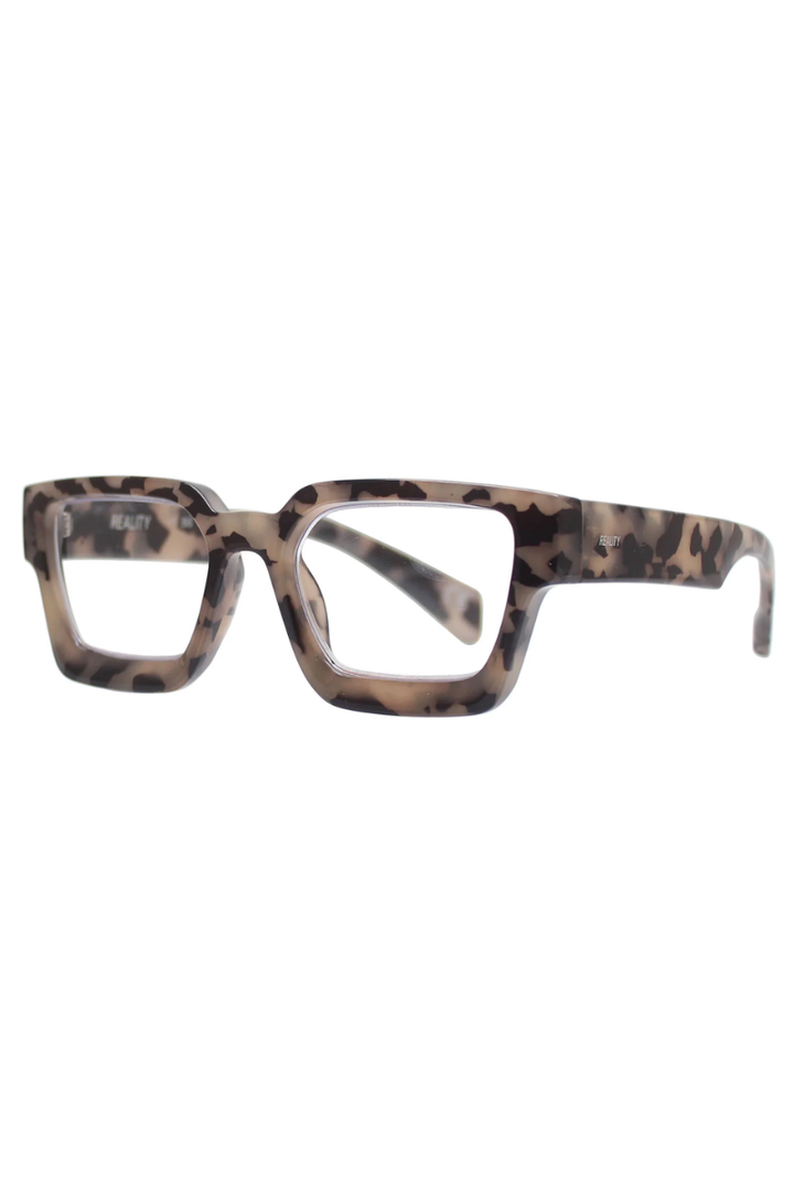 Tortoiseshell glasses on a white background