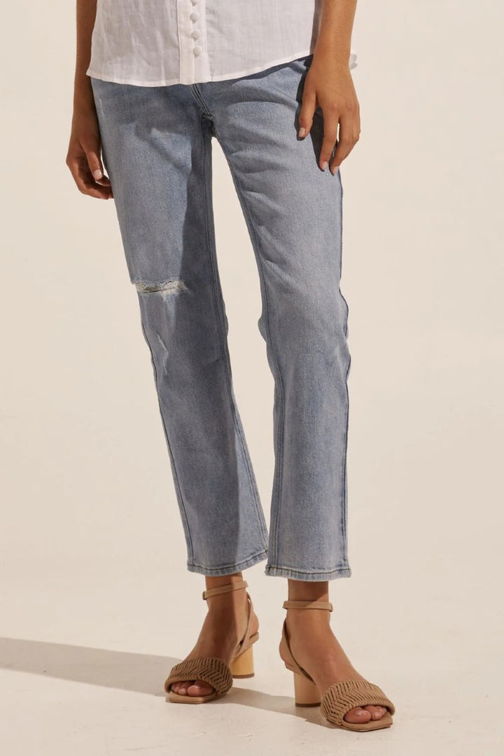 react jean - distressed denim