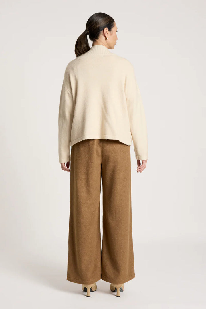 woman wearing Samira Crop Cardigan in Bisque