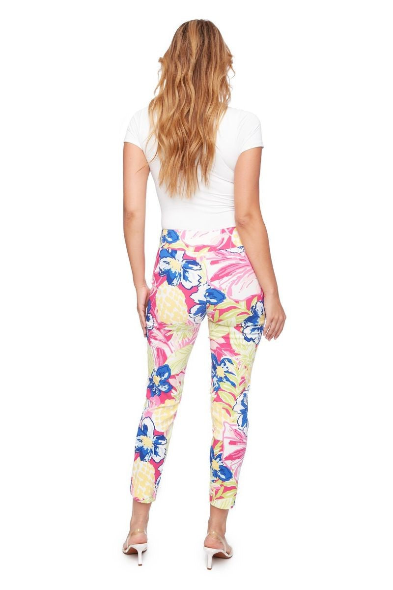 Back view of the Techno Petal Pant in Maui from Ivy Vibe Boutique, showcasing the modern fit and petal-inspired design.
