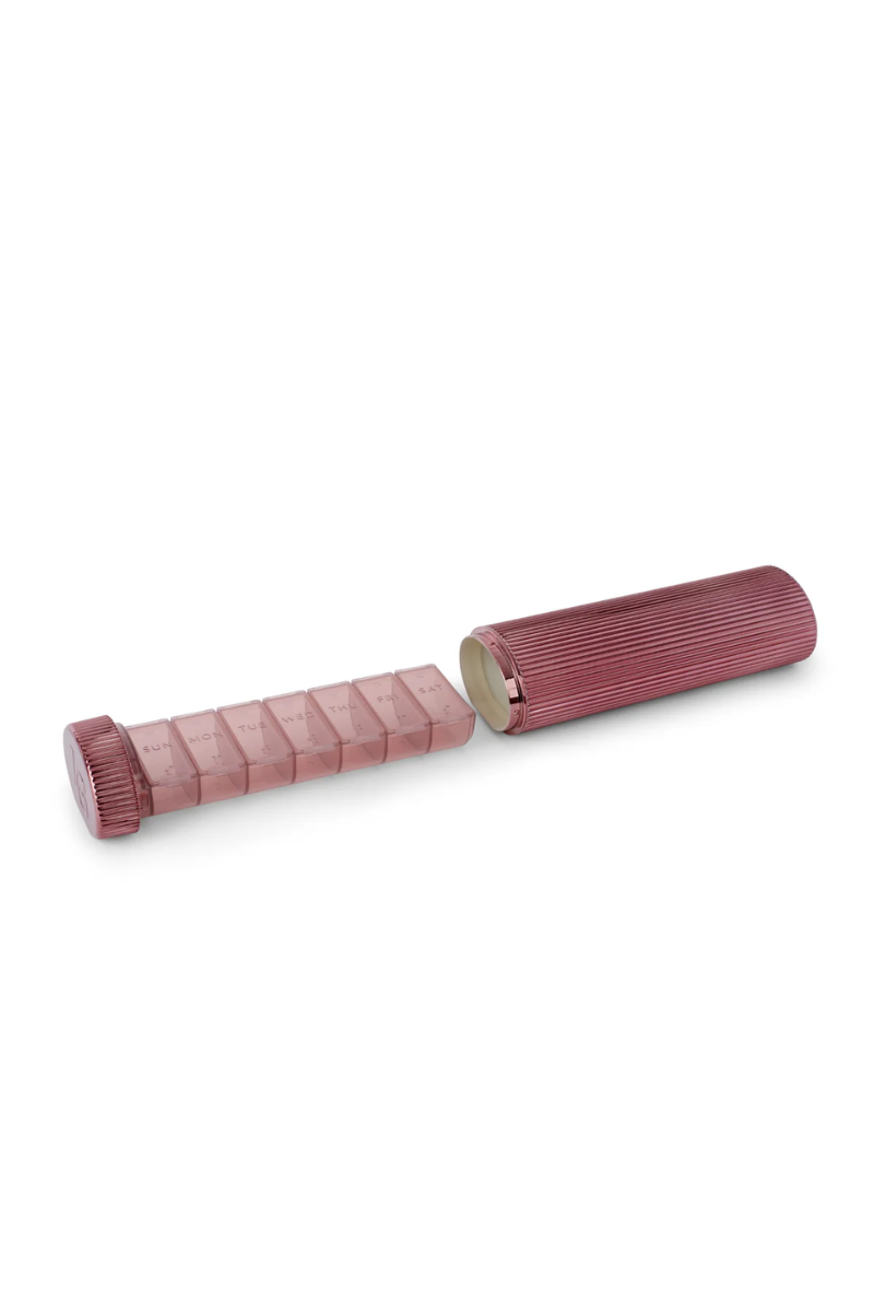 Lucia Gray Stylish Pill Box  |  Black - Wild Berry - Champagne Gold