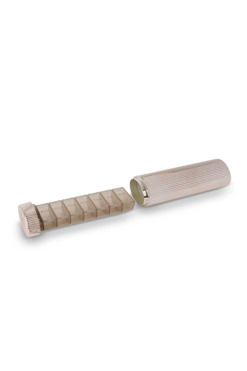 Lucia Gray Stylish Pill Box  |  Black - Wild Berry - Champagne Gold