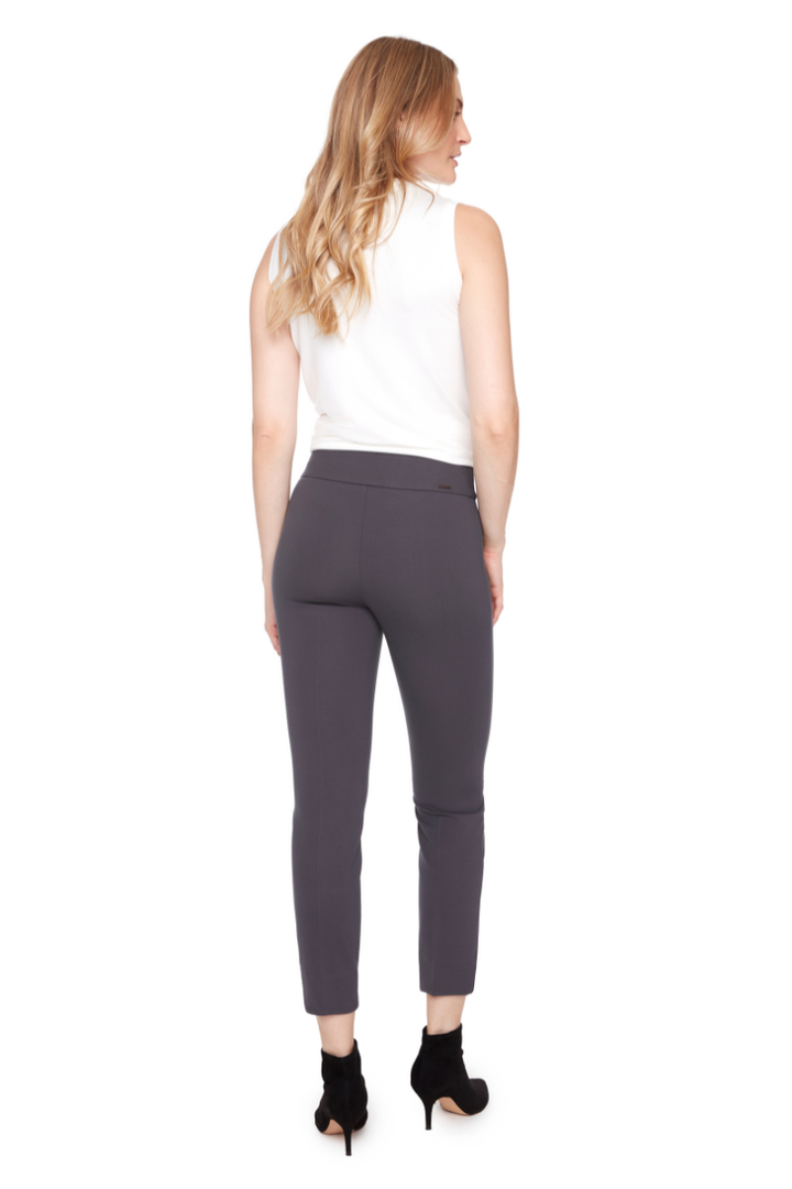 Woman wearing Up! Cool Compression Petal Slit Ankle Pant in Slate