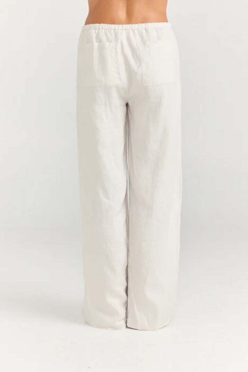 White wide-leg pants on a white background