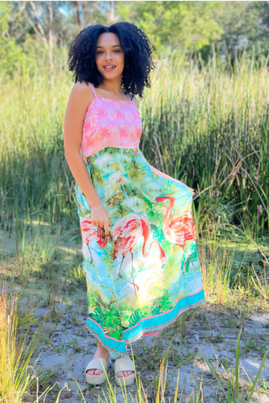 Cienna Flamingo Dress