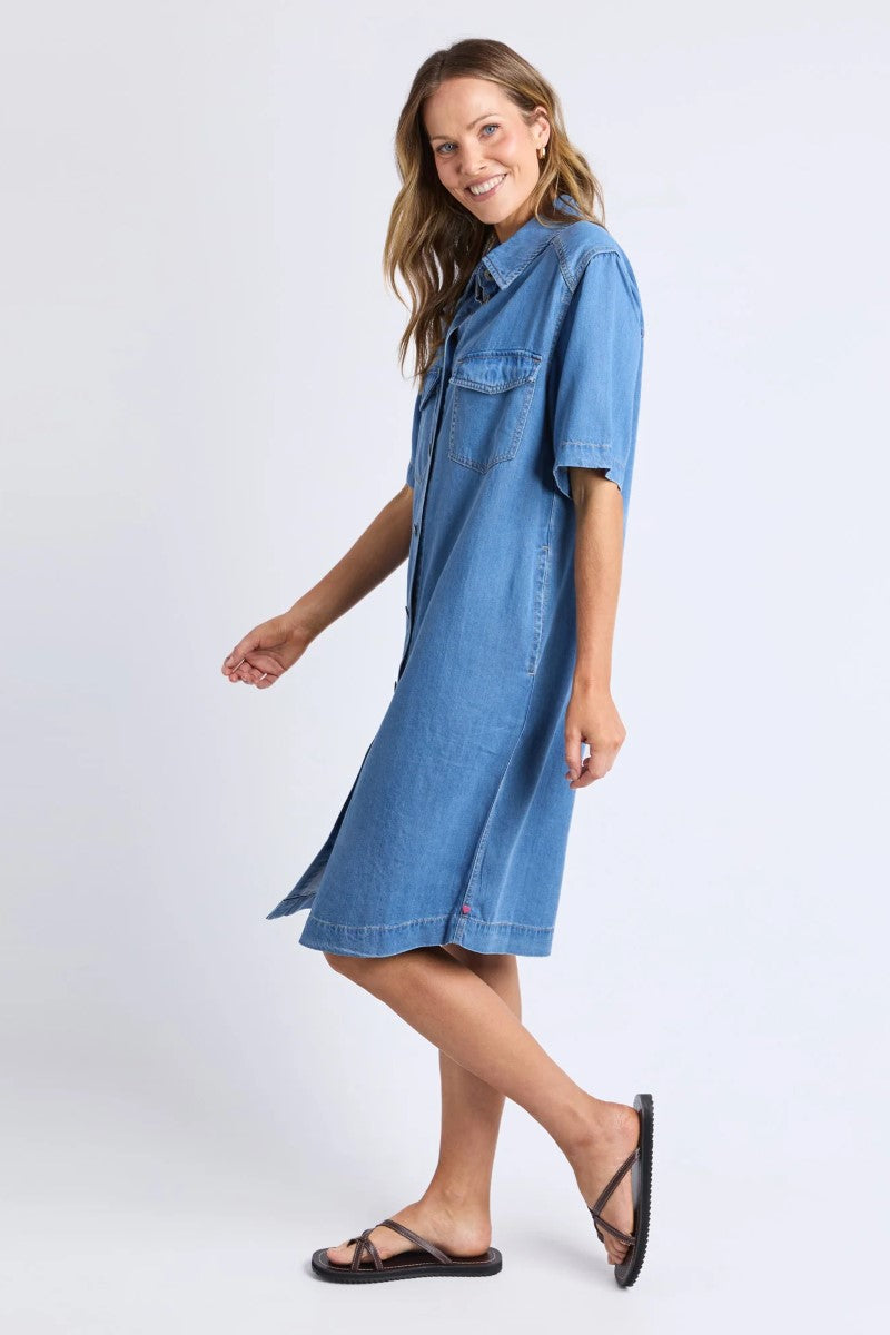 elm denim dress Elm | Josephine Denim Dress | Dark Blue