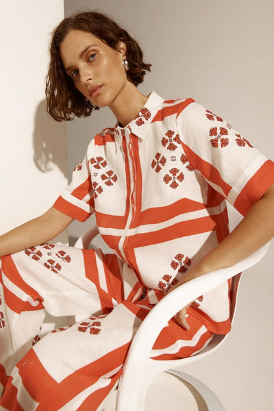 Zoe Kratzmann Pixel Top | Tamarillo Scarf