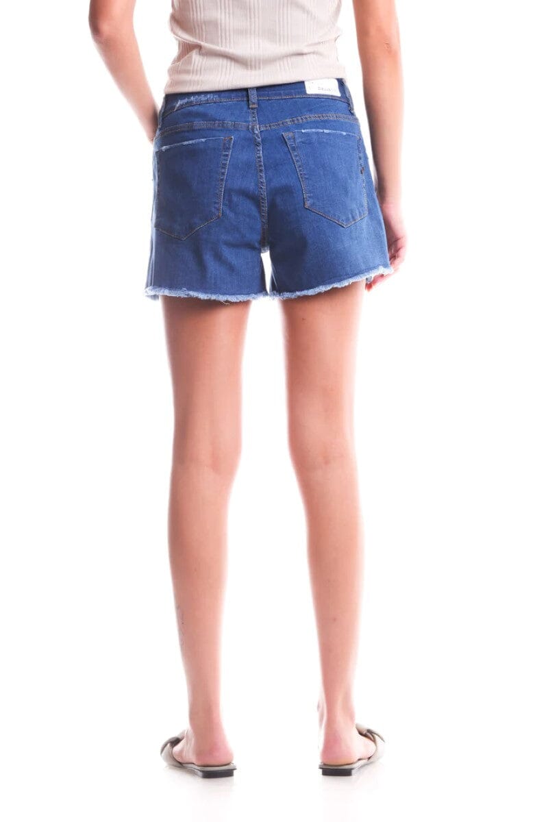 cherry shorts - medium blue denim shorts BIANCO 