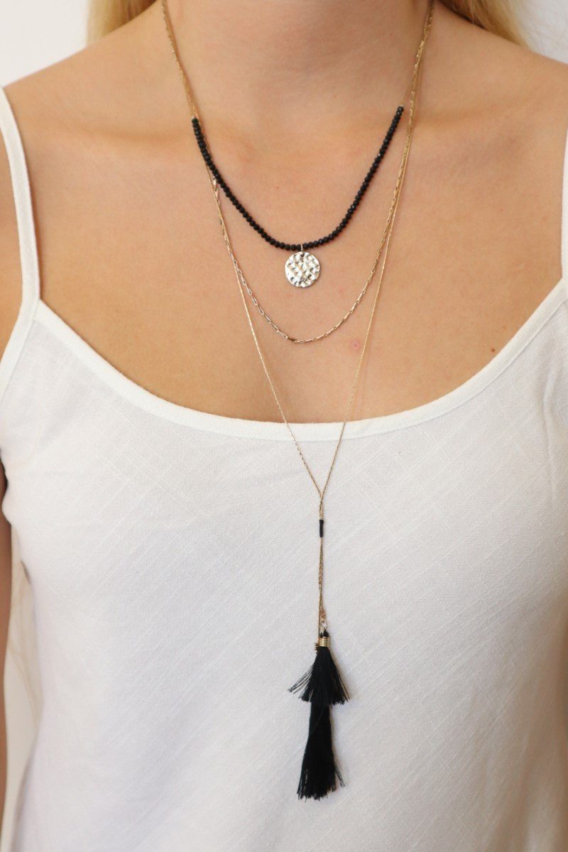 halo necklace - black jewellery HOLIDAY 