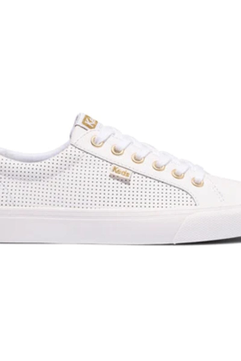 jump kick perforated - white/gold shoes keds 