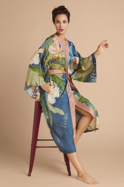 kimono delicate tropics - indigo kimono Powder 