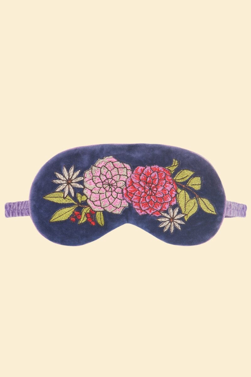 lavender velvet eye mask - floral eye mask Powder 
