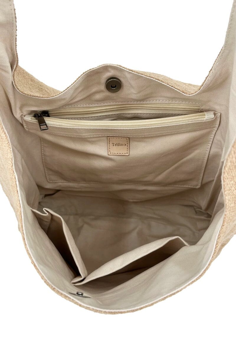 leather handle tote bag HANDBAG trifine 