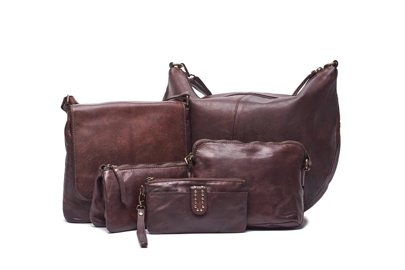 magda leather pouch - brown BAG RUGGED HIDE 