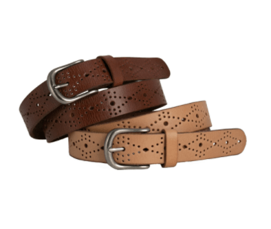 skipping girl belt - natural belt loop leather 